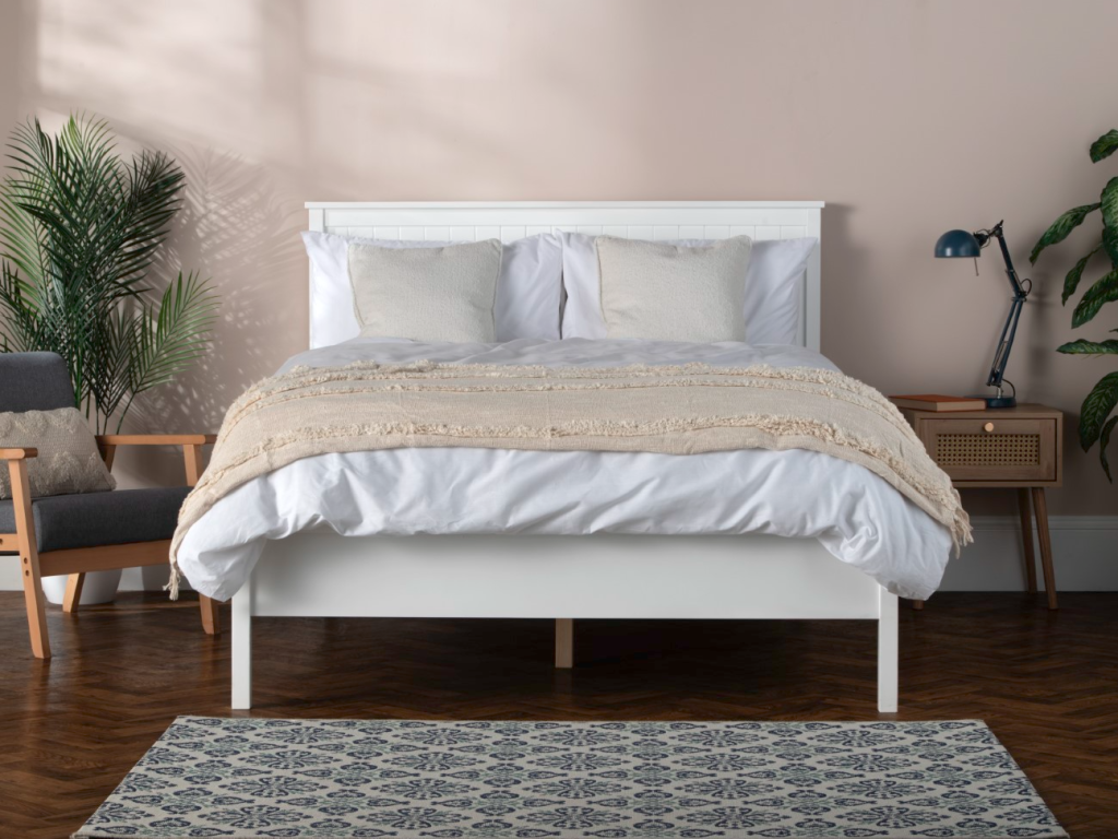 Snuggle Beds Charles Bed King Size White Wooden Bed