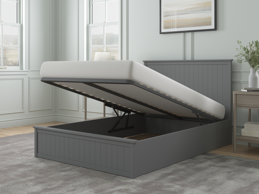 Snuggle Beds Charles Ottoman Bed King Size Dark Grey Ottoman Bed