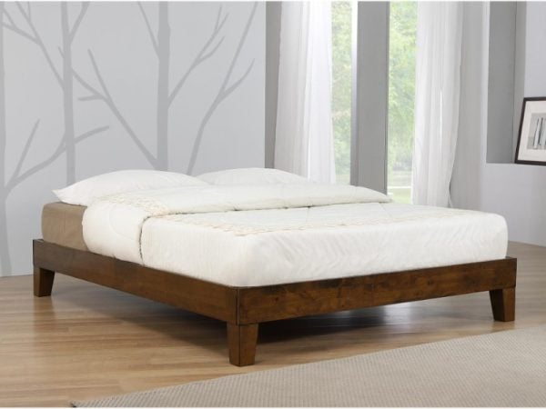 Heartlands Furniture Charlie Platform Bed Rustic Oak King Size Rustic Oak Wooden Bed | Bed Sava