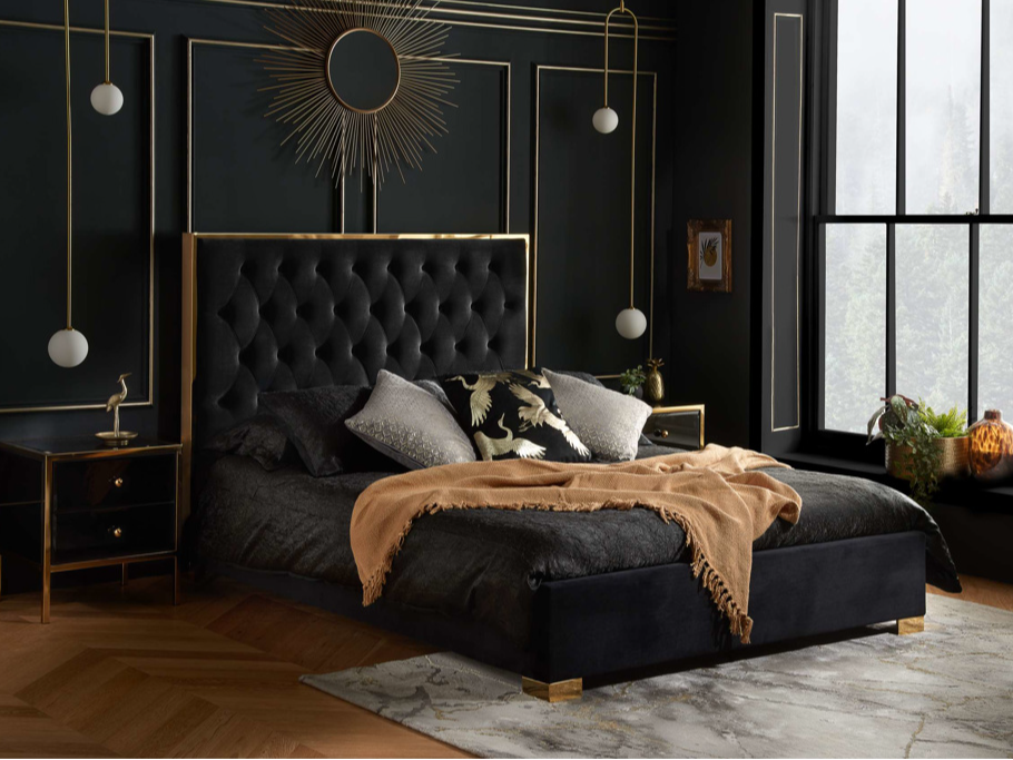 Birlea Chelsea Double Black Fabric Bed