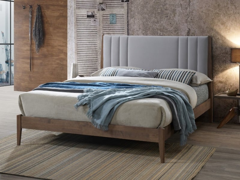 Time Living Cheslyn King Size Light Grey Wooden Bed