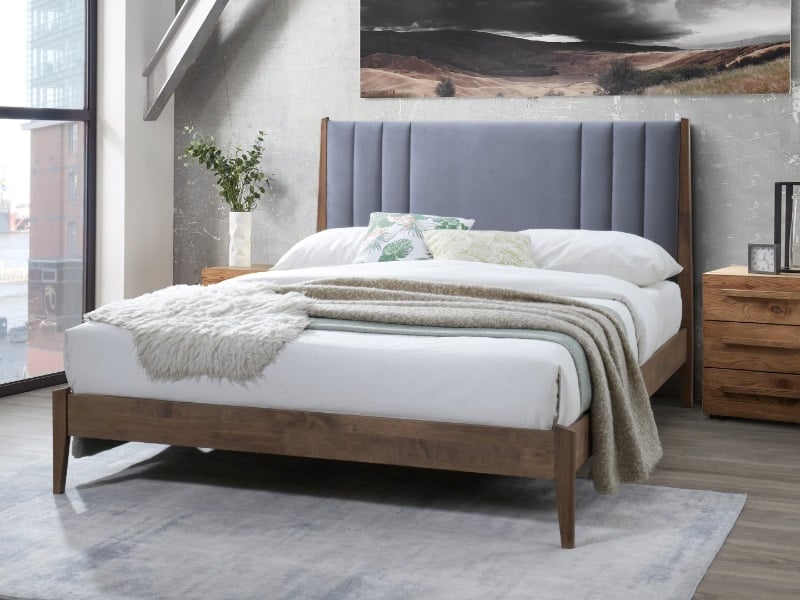Time Living Cheslyn King Size Dark Grey Wooden Bed