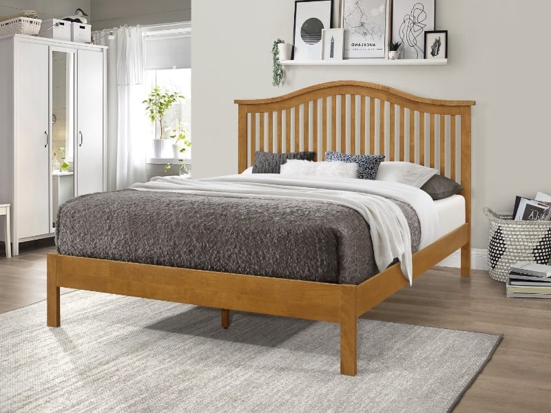 Time Living Chester King Size Oak Wooden Bed