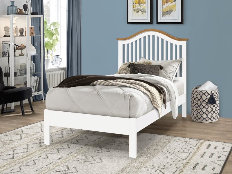 Time Living Chester Single White Wooden Bed