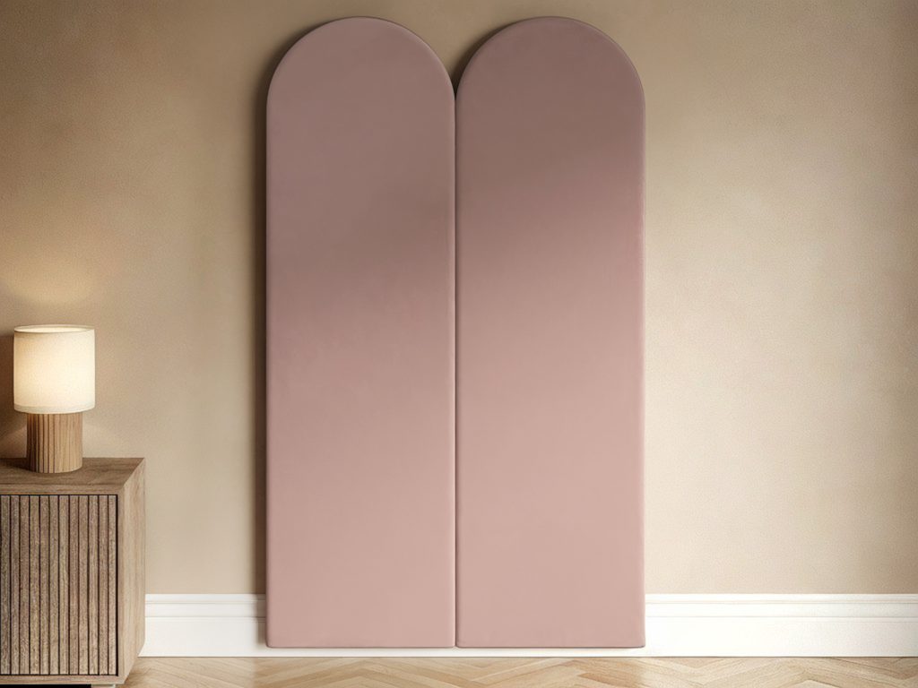 Solace+Co Cirrus Headboard Panels Single Pink Velvet