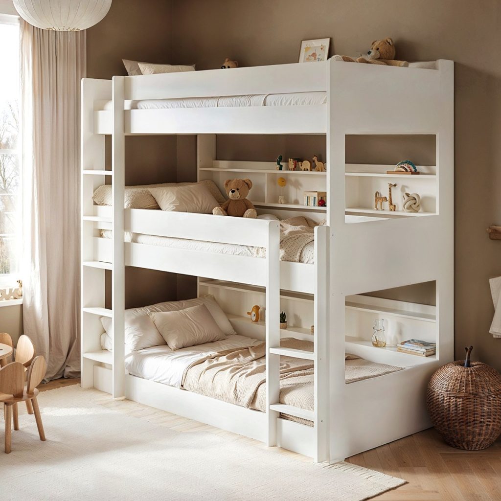 Noomi Clara Triple Bunk Bed White (FSC Certified)