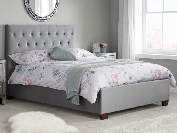 Birlea Cologne Bed Double Grey Fabric Bed | Bed Sava