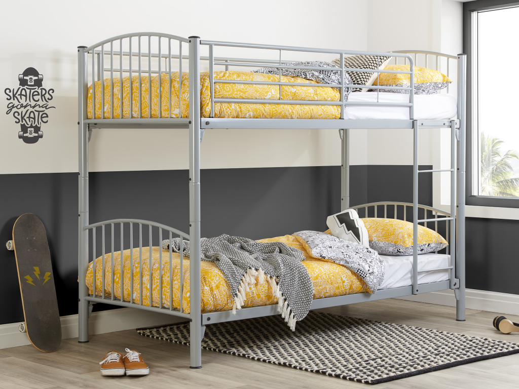 Birlea Corfu Bunk Single Silver Bunk Bed | Bed Sava