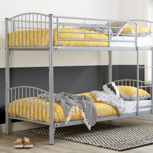 Birlea Corfu Bunk Single Silver Bunk Bed | Bed Sava