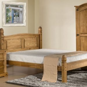 Birlea Corona Low Foot End Double Antique Wax Wooden Bed | Bed Sava