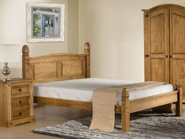Birlea Corona Low Foot End Double Antique Wax Wooden Bed | Bed Sava