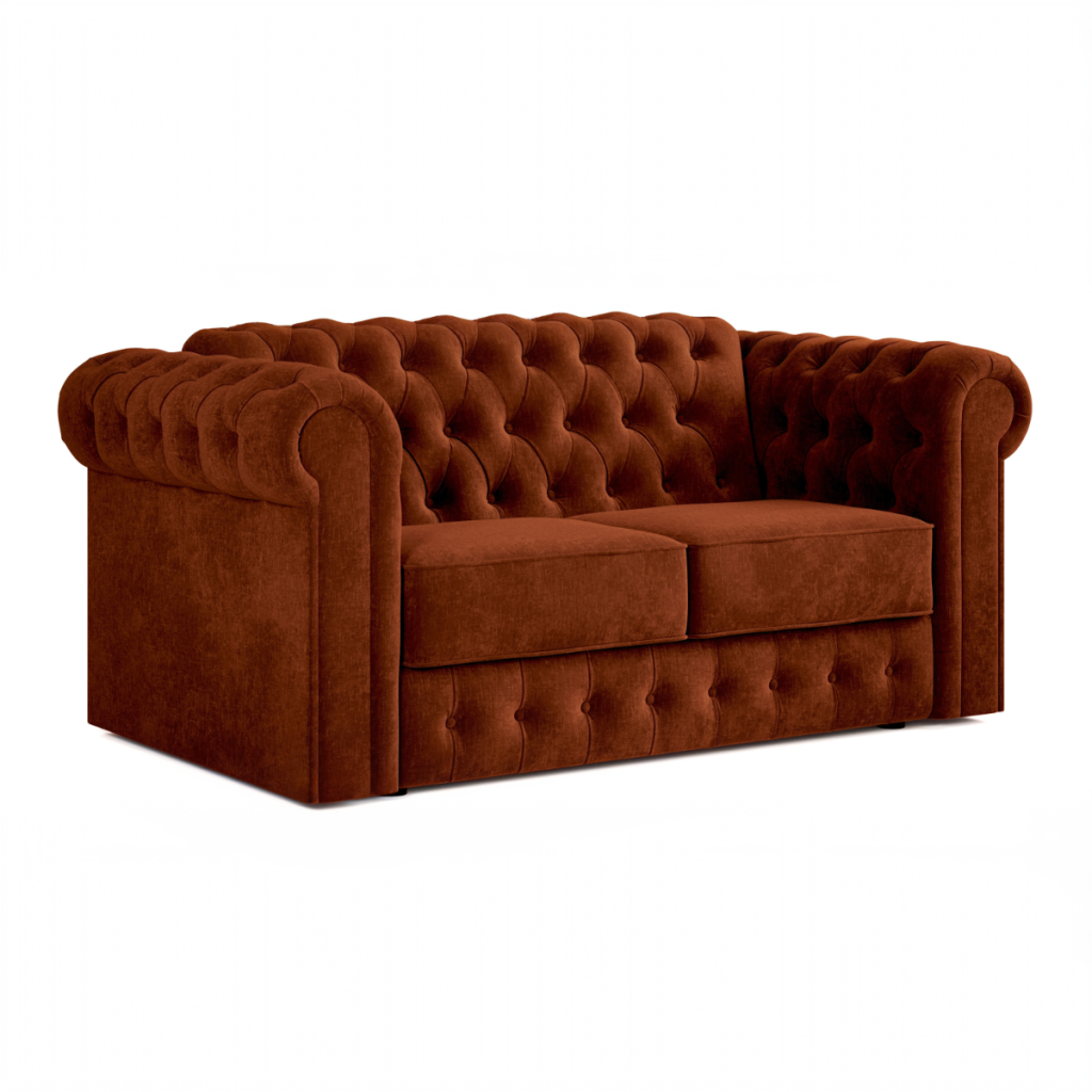 Jay Be® Chesterfield Sofa Bed with e Sprung™ Mattress  Two seater Cosy Chenille Foxy | Bed Sava