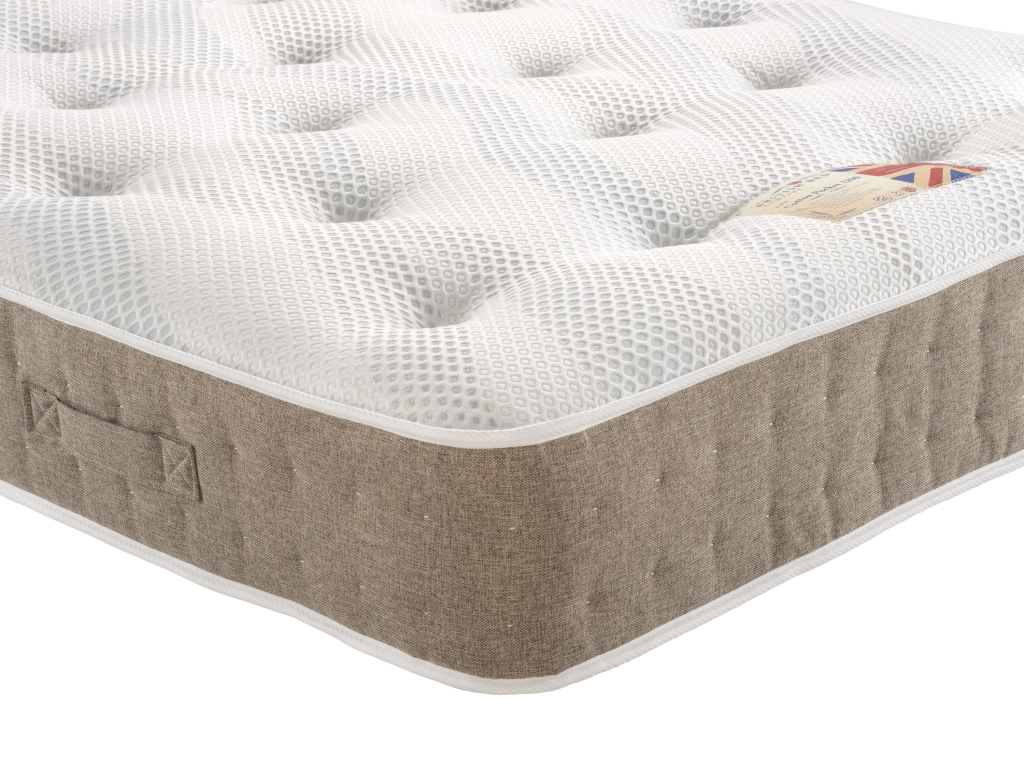 British Bed Company Cotton Pocket 1200 Chenille 3'9" x 5'6" Custom Size Mattress