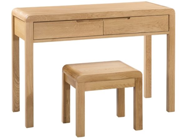 Julian Bowen Curve 2 Drawer Dressing Table  Stool Oak Dressing Table | Bed Sava