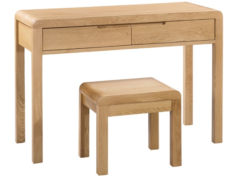 Julian Bowen Curve 2 Drawer Dressing Table & Stool Oak Dressing Table