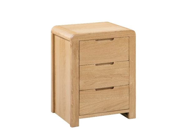 Julian Bowen Curve 3 Drawer Bedside Oak Bedside Chest | Bed Sava