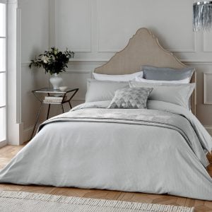 Helena Springfield Deco Stripe Quilt Set Single Silver Duvet Cover | Bed Sava