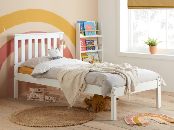 Birlea Denver Low Foot End White Single White Wooden Bed | Bed Sava