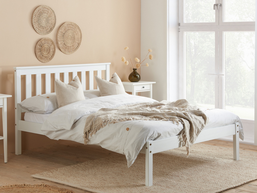 Birlea Denver Low Foot End White King Size White Wooden Bed