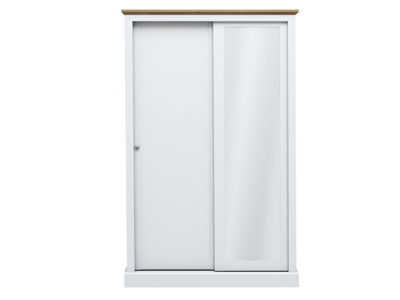 LPD Furniture Devon 2 Door Sliding Wardrobe White Wardrobe
