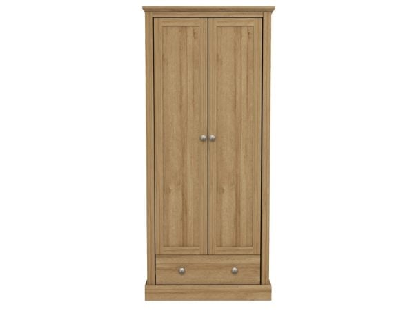 LPD Furniture Devon 2 Door Wardrobe Oak Wardrobe | Bed Sava