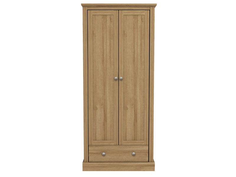 LPD Furniture Devon 2 Door Wardrobe Oak Wardrobe