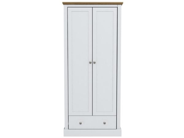 LPD Furniture Devon 2 Door Wardrobe White Wardrobe | Bed Sava