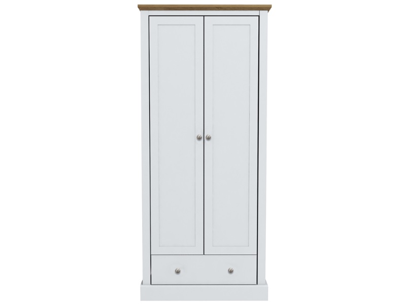 LPD Furniture Devon 2 Door Wardrobe White Wardrobe