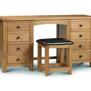 Julian Bowen Marlborough Twin Pedestal Dressing Table Oak Dressing Table | Bed Sava