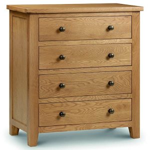Julian Bowen Marlborough 4 Drawer Chest Oak Drawer Chest | Bed Sava