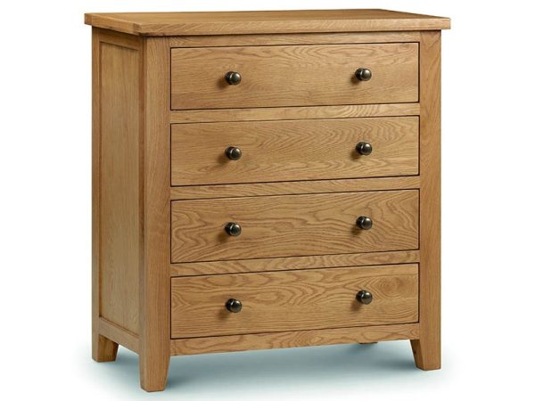 Julian Bowen Marlborough 4 Drawer Chest Oak Drawer Chest | Bed Sava