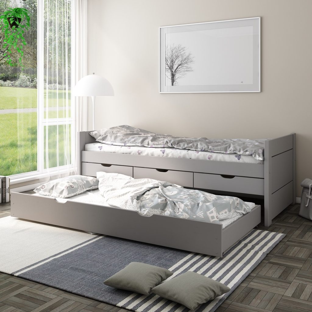 Noomi Tomas Solid Wood Captain Bed Grey (FSC-Certified)
