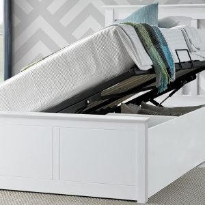 Bedmaster Francis Single White Ottoman Bed | Bed Sava