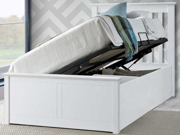 Bedmaster Francis Single White Ottoman Bed | Bed Sava