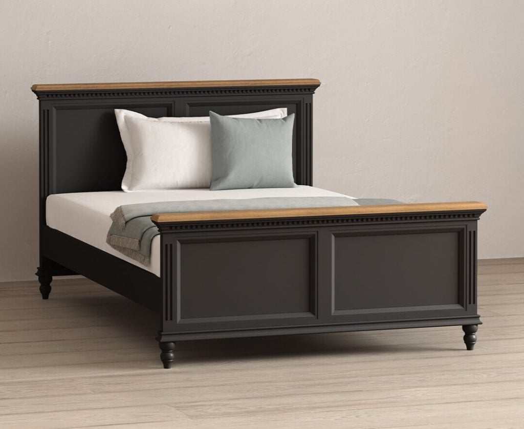 Francis Oak and Charcoal Grey Painted Double Bed