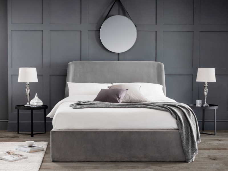 Julian Bowen Frida Storage Ottoman Double Grey Ottoman Bed