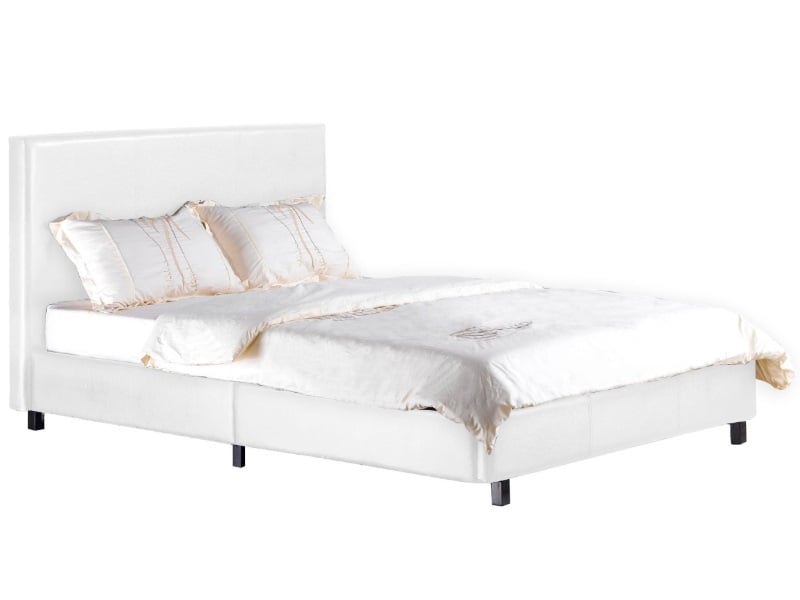 Heartlands Furniture Fusion Small Double White Faux Leather Leather Bed