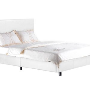 Heartlands Furniture Fusion King Size White Faux Leather Leather Bed | Bed Sava