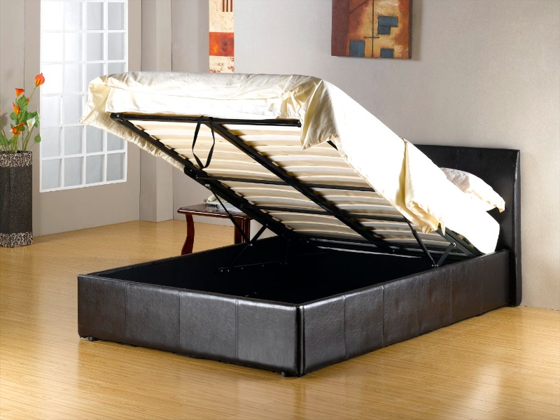 Heartlands Furniture Fusion Storage Bed Faux Leather Single Black Faux Leather Ottoman Bed