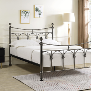 Limelight Gamma King Size Antique Nickel Metal Bed | Bed Sava