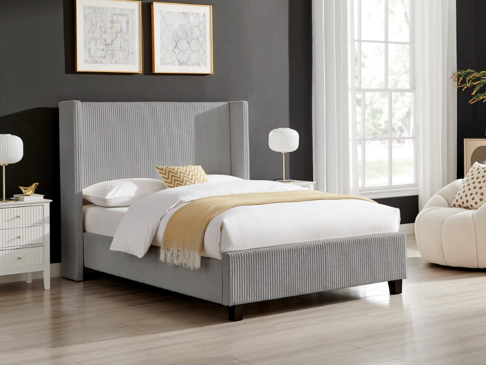 Limelight Gemini King Size Grey Fabric Bed