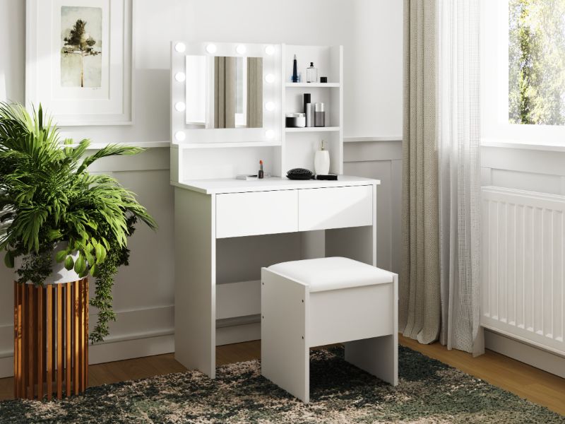 GFW Eva LED Dressing Table Set White