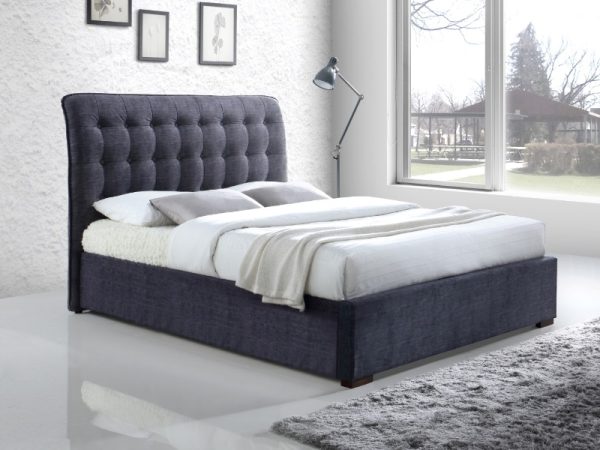 Time Living Hamilton Super King Dark Grey Fabric Bed | Bed Sava