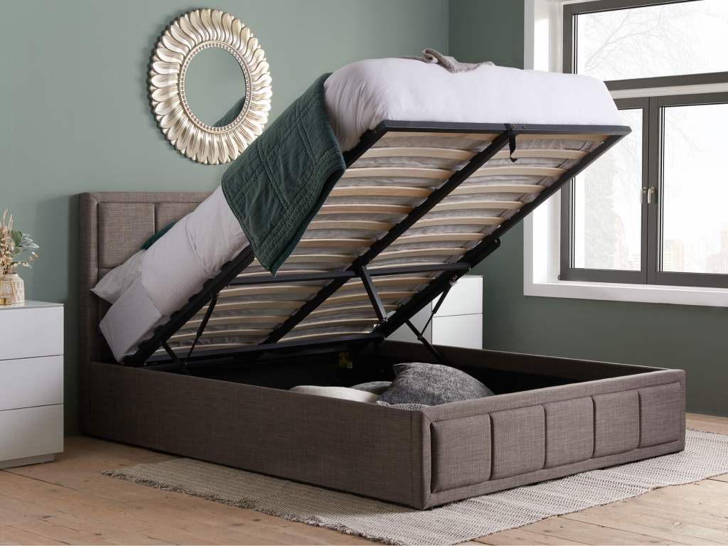 Birlea Hannover Fabric Ottoman Bed Small Double Grey Ottoman Bed