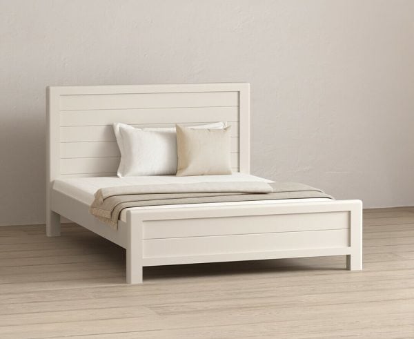 Alba Soft White Painted King Size Bed | Bed Sava