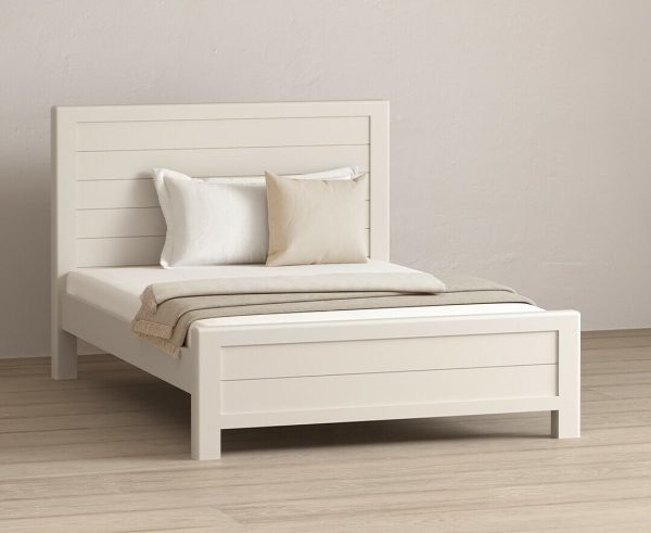 Alba Soft White Painted Double Bed | Bed Sava
