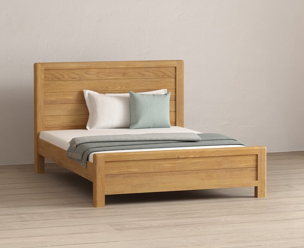 Harper Solid Oak King Size Bed