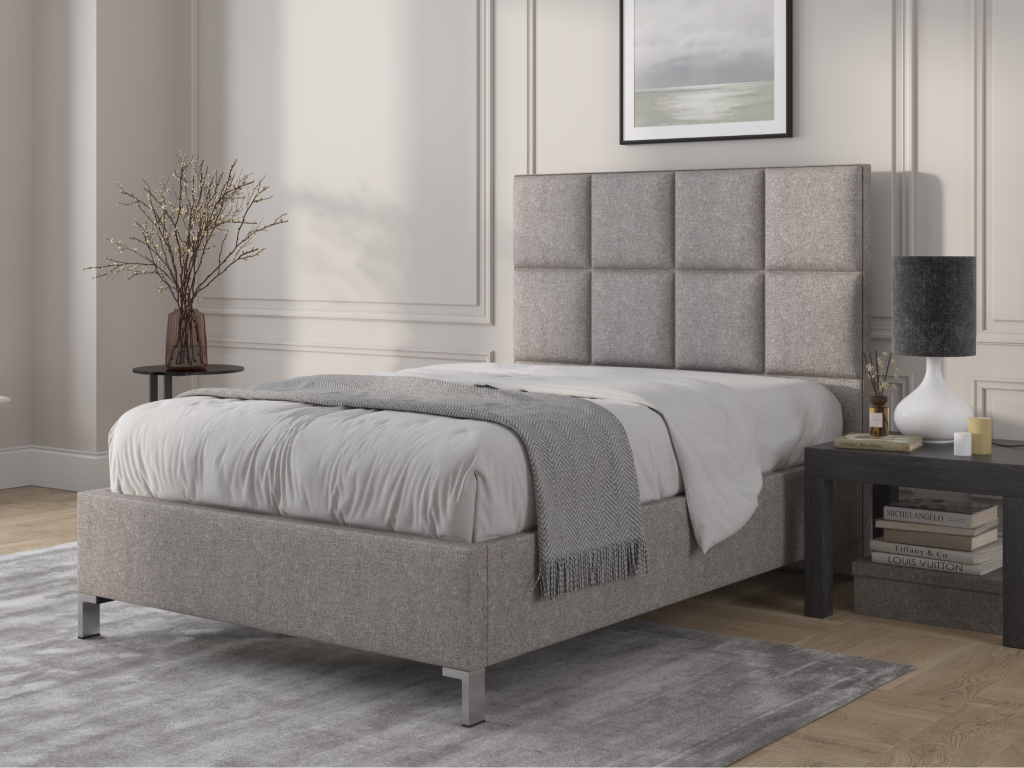 British Bed Company Harrison Double Steel Wool Fabric Bed