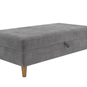 Dorel Hartford Chenille Storage Ottoman Grey Chenille Bedroom Furniture | Bed Sava