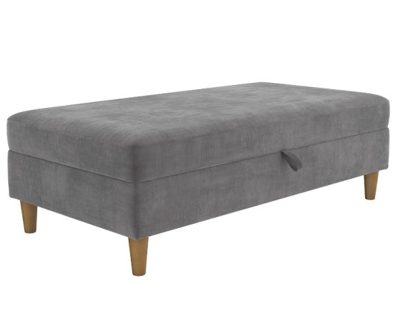 Dorel Hartford Chenille Storage Ottoman Grey Chenille Bedroom Furniture | Bed Sava